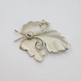 Sterling Silver Charles Reis Brushed Maple Leaf Form Brooch Pin Vintage c1950