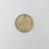Queen Victoria Sterling Silver Gilt & Blue Enamel Sixpence Coin Antique 1887