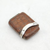 Victorian Sterling Silver & Leather Novelty Vesta Case Antique 1899 London