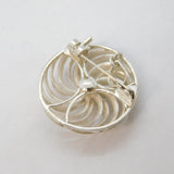 Sterling Silver Floral Swirl Brooch Pin Vintage c1970s