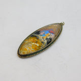 Sterling Silver Morpho Butterfly Lady Portrait Long Drop Pendant Antique c1930