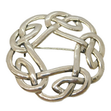 Sterling Silver Celtic Knot Pattern Brooch Pin Vintage c1970