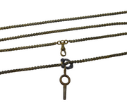 Victorian Gilt Metal Long Guard or Muff Chain Necklace Antique c1880 50" Length