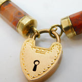 Victorian Scottish 9ct Gold & Colourful Agate Set Charm Bracelet Antique c1860s
