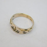 Sterling Silver Flame Pattern Studio Band Ring Vintage c1970 Size O 1/2