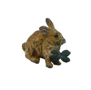 19th Century Cold Painted Vienna Bronze Rabbit with Clover Antique c1860s