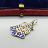 Sterling Silver & Enamel Croydon London Charm Pendant Vintage c1970
