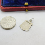 Sterling Silver and Enamel Castleton Travel Shield Charm Pendant Vintage c1970