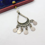 Sterling Silver Egyptian Drop Shimmering Charm Pendant Vintage c1970
