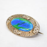 Art Nouveau Sterling Silver & Guilloche Enamel Brooch Antique c1890 Victorian