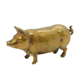 Victorian Novelty Brass Pig Form Vesta Case Antique c1880s