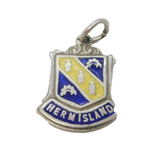 Sterling Silver Herm Island Enamel Charm Pendant Vintage c1970