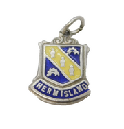 Sterling Silver Herm Island Enamel Charm Pendant Vintage c1970