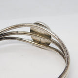 Sterling Silver & Turquoise Set Modernist Bangle Bracelet Vintage 1985 London