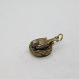 Sterling Silver Bird On Nest With Eggs Charm Pendant Vintage c1970s