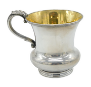 George III Old Sheffield Silver Plated Heraldic Christening Mug Antique c1800
