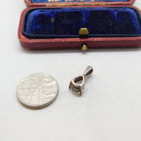 Sterling Silver Diamond Paste Drop Charm Pendant Vintage c1970