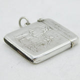 Edwardian Sterling Silver 'Souvenir of Midsummer Nights Dream' Vesta Case 1905