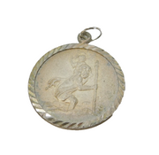 Sterling Silver St Christopher Charm Pendant Vintage c1970