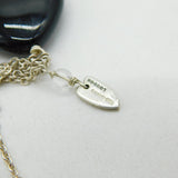 Studio Jewellery Sterling Silver Glass Heart & Drop Statement Necklace Vintage
