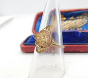 Sterling Silver Filigree Style Spring Flower Band Ring Vintage c1970