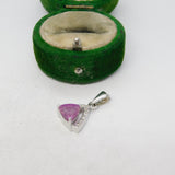 Sterling Silver Pink Topaz Drop Charm Pendant Vintage c1970