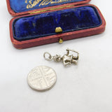 Sterling Silver Cartoon Rail Controller Charm Pendant Vintage c1970