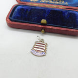 Sterling Silver & Enamel Grouville Jersey Charm Pendant Vintage c1970