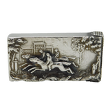 Victorian Sterling Silver Novelty Horse Racing Vesta Case Antique 1897 Sheffield