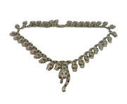 Large Costume Jewellery Silver Plated Leaping Panther Necklace Vintage