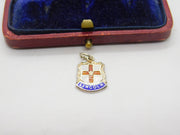 Sterling Silver and Enamel Lincoln Travel Shield Charm Pendant Vintage c1970