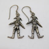Sterling Silver Articulated Jester Hook Earrings Vintage c1970s