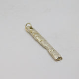 Sterling Silver Textured Stick Drop Studio Charm Pendant Vintage c2000