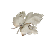 Sterling Silver Charles Reis Brushed Maple Leaf Form Brooch Pin Vintage c1950