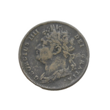 King George IV First Issue Farthing Coin Antique 1825 Fair/Fine Condition