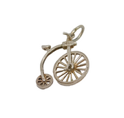Sterling Silver Penny Farthing Bicycle Charm Pendant Vintage c1970s