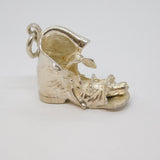 Sterling Silver Ragged Shoe With Moving Toe Charm Pendant Vintage c1970
