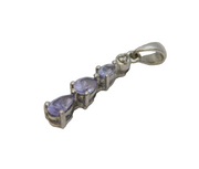 Sterling Silver Tanzanite & Spinel Set Drop Charm Pendant Vintage c1970s