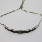Sterling Silver Graduating Blue Diamond Tassel Bracelet Vintage c2000