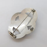 Victorian Scottish Large Sterling Silver 'Pebble Agate' Celtic Knot Brooch c1860