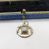 Sterling Silver 'I'm In Charge' Circular Charm Pendant Vintage c1970
