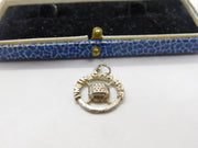 Sterling Silver 'I'm In Charge' Circular Charm Pendant Vintage c1970