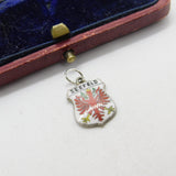 Sterling Silver and Enamel Seefeld Travel Shield Charm Pendant Vintage c1970
