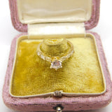 Silver Gilt Engagement Ring With Diamond Paste Vintage c1970 Size P
