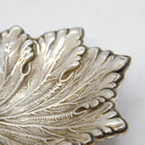 20th Century Spanish Sterling Silver Leaf Pattern Pin Dish Antique c1920s