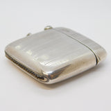 Edwardian Sterling Silver Lined Pattern Vesta Case Antique 1909 Chester