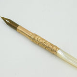 Victorian Rolled Gold & Mother of Pearl Fountain Pen Antique c1860s