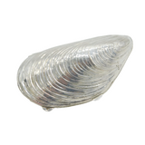 Italian .800 Silver Novelty Mussel Shell Trinket Box Vintage c1970s