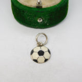 Sterling Silver Enamel Football Charm Pendant Vintage c1970