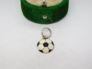 Sterling Silver Enamel Football Charm Pendant Vintage c1970